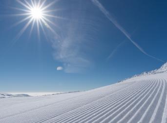 Frisch präparierte Piste